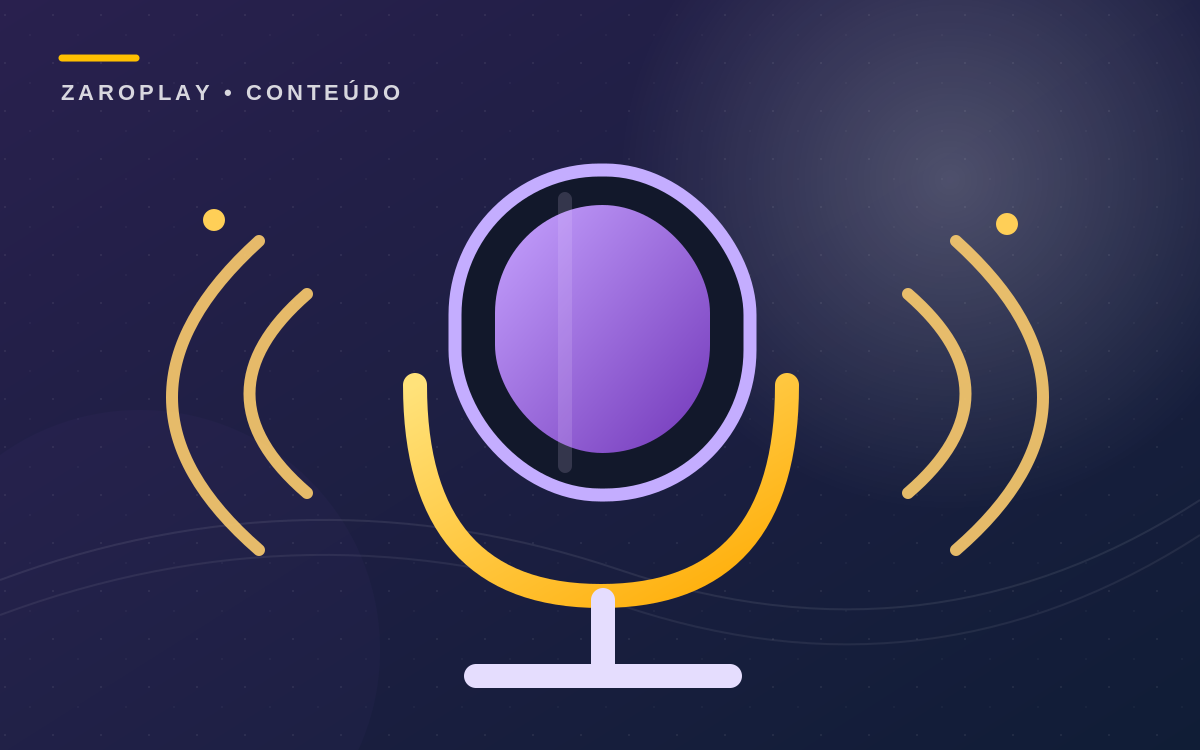 Ilustração editorial de microfone e locução porta de loja