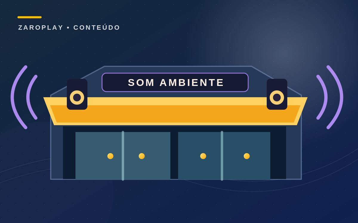Ilustração editorial de uma loja com sistema de rádio indoor